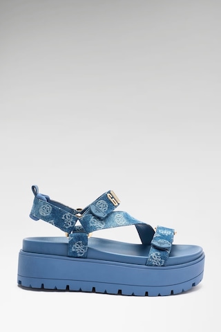 Guess Fetta Kadın Denim Sandalet Fljfttden03 Mavi