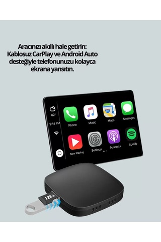 Hepsi 5.8ghz Wifi Destekli Kablosuz Android Auto Dönüştürücü Yeni Nesil Najmaddin