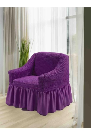 Pamuklu Tekli Koltuk Örtüsü Mürdüm