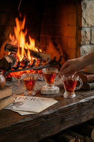 Rossel Premium 3 Lü Boncuk Kulplu Keyf-i Ala Cam Bardak Seti