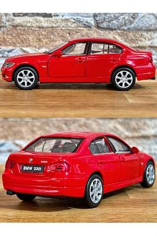 Bmw 330i Çek Bırak Die - Cast Metal Model Araba - Kırmızı 11.5 Cm