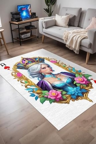 Şönil Oyuncu Odası Halısı Kaymaz Pamuk Tabanlı Yıkanabilir Antibakteriyel Gamer Gaming Halısı 140x200 Diğer