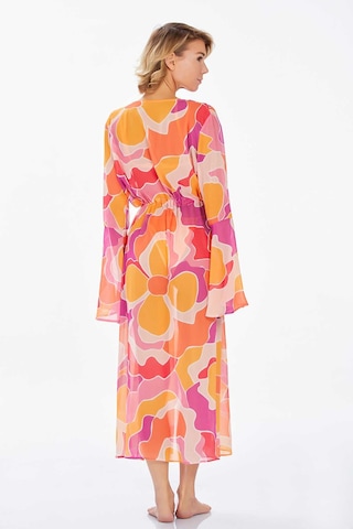 Mayo Üzerine Tek Kimono Pareo Ann 6122 Turuncu Turuncu