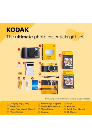 Kodak Mini Shot 2 Era Siyah 2.1x3.4 + 60 Yaprak + Aksesuar Kiti