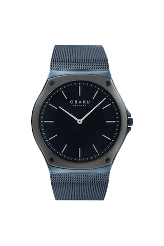 Obaku Denmark V316gxylml Quartz Hasır Kordon Lacivert Safir Cam 40 Mm Erkek Kol Saati Gri