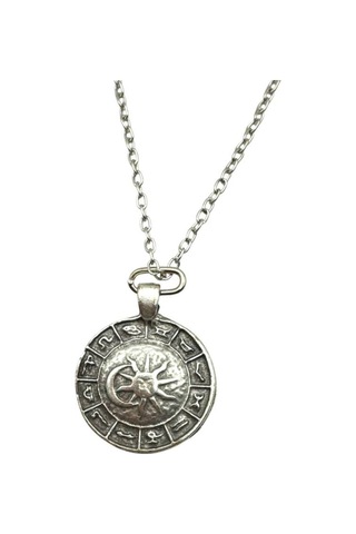 Güneş Ve Ay Figürlü 12 Burç Unisex Kolye Astroloji Ve Mistik Tasarım Çok renkli