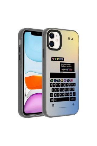 Apple Uyumlu iPhone 12 Kılıf Desenli Zore Dragon Sert Kapak Klavye