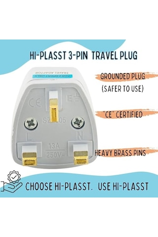 Tech Tip G, İngiliz Adaptör Fişi, Hindistan, İngiltere, Dubai, Hong Kong, Singapur, Kıbrıs Fişi, Hac, Umre Uyumlu