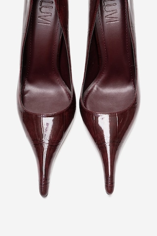 Luvishoes Luce Bordo Baskılı Sivri Burunlu Kadın Topuklu Ayakkabı Bordo