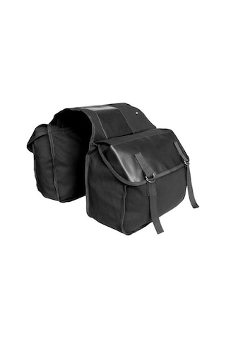 Taşınabilir Kanvas Motosiklet Heybe Çift Taraflı Arka Koltuk Saklama Bagaj Çantası Siyah