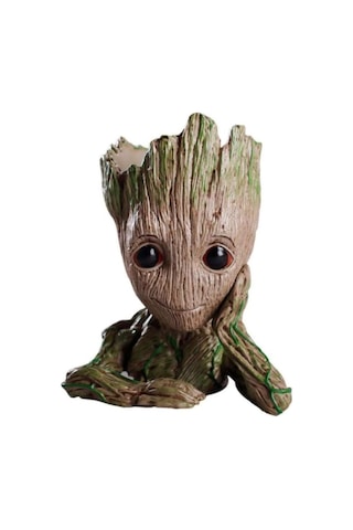 Baby Groot Figür Düşünen Saksı Kalemlik Pla 15 Cm Büyük