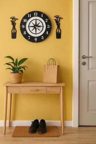 Yeni Tasarım Modern Duvar Saati Şık Ve Kalite Bir Arada No:1004 Siyah