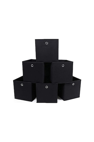 Kutusu 6 Adet Katlanır Kutu Parmak Delikli 30 X 30 X 30 Cm Siyah Çok Renkli