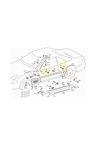 MERCEDES BENZ ÇITA ÇAMURLUK SİNYAL KAPI EŞİĞİ KLİPS  HSK5076