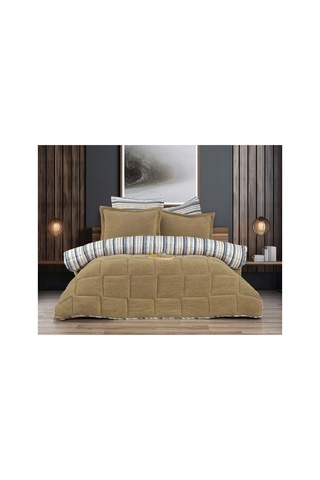 Çift Kişilik Uyku Seti Sherpa Comforter Cappuccino Cappuccino