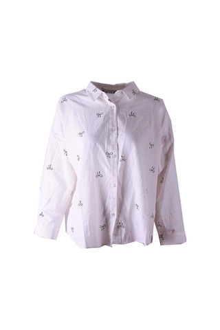 Trender Beyaz Kadın Gömlek 71595 Beyaz