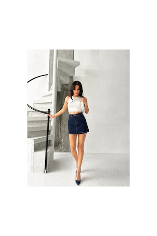 Kene Jeans Lacivert Kısa/mini Denim Kot Etek Lacivert