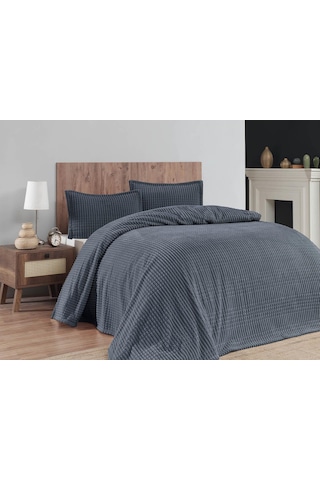 Merinos Modern Line 3 Parça Çift Kişilik Battaniye Seti Kutulu 220x240 Ocean Mavi