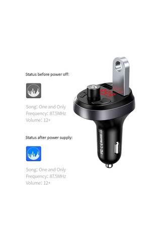 Usams Us-cc062 C11 Kablosuz Bluetooth4.2 Araç Fm Verici Mp3 Müzik Çalar İle Çift Usb Bağlantı Noktaları Siyah