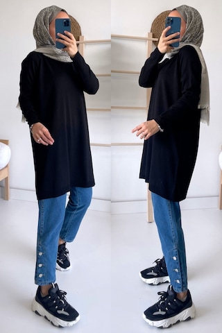 Kahijab Basic Merserize Tunik - Siyah