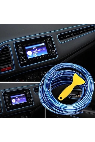 Fiat Linea Araç Içi Nikelaj Mavi 2 Metre Torpido Ip Trim Fitili