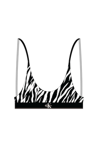 Calvin Klein Kadın Siyah Kaplan Desenli Astarsız Bralet-13666 Siyah