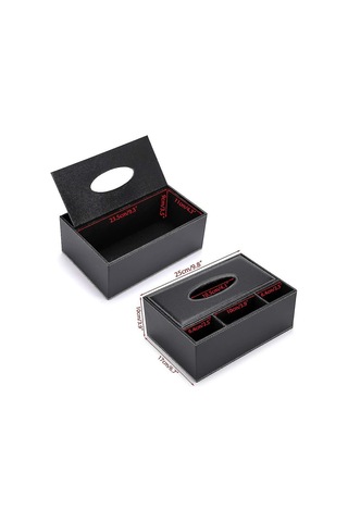 Dikdörtgen Pu Deri Mendil Kutusu