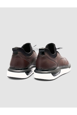 Hakiki Deri Kahverengi Erkek Günlük Sneaker Kahverengi