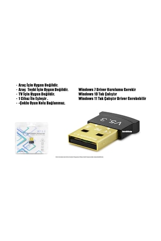 Bluetooth Usb V5.3 Adaptörü Alıcı Bt Ses Bt Dongle Bilgisayar Pc Laptop Için Kablosuz