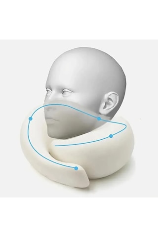 Seyahat Boyun Yastık Bellek Köpük U Şeklinde Yastık Salyangoz Açık Gri