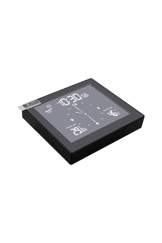 Yaleker Sıcaklık Nem Ölçer Ip65 Su Geçirmez Dijital Saat - Büyük Lcd Ekran, Geri Sayım, Alarm Ve 12/24 Saat Formatı Siyah Ts-wp10 Siyah