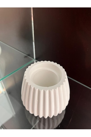 Mezbi Desenli Ovalbeton Mini Saksı