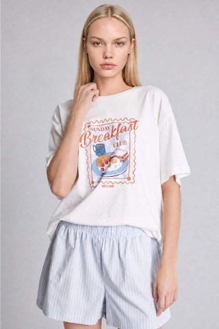 Defacto Oversıze Şortlu Kısa Kollu 2li Poplin Pijama Takımı I1145ax26hsbe162 Mavi-be162