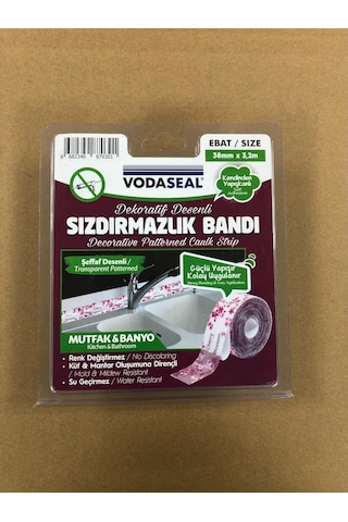 Vodaseal Sızdırmazlık Bandı 38 Mmx3,20 Mt Pembe Şeffaf Desenli