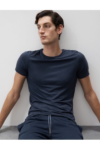 Marks & Spencer Supima Pamuk Pijama Üstü T07001601h Lacivert