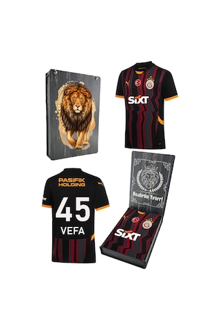 Gsstore Galatasaray Lisanslı Kişiye Özel 2024/25 Alternatif Siyah Forma Ahşap Kutulu Siyah - Beyaz - Kırmızı