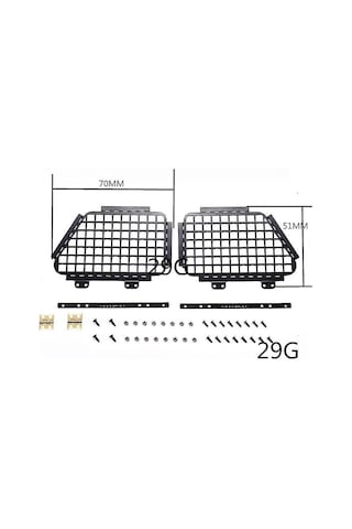 Yunboo Mn D90 D91 D99s Mn99s Rc Araçları İçin Paslanmaz Çelik Çift Pencere Koruma Ağı, Siyah, Montaj Aksesuar Setiyle Dayanıklı Ve Güçlü