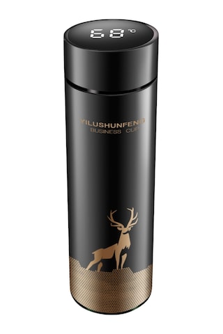 Qingmipy Akıllı Dokunmatik Ekranlı 500ml Vakumlu Termos - Sıcaklık Göstergeli, Sızdırmaz Paslanmaz Çelik Seyahat Bardağı