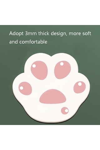 Ebitda 3 Adet Xh12 Kedi Pençesi Karikatür Fırça Mouse Pad, 28x25cm, Mürekkep Yeşili Mürekkep Yeşili