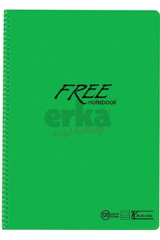 Keskin Color Free - A4 120 Yaprak Çizgili Defter Spiralli Pp Kapa