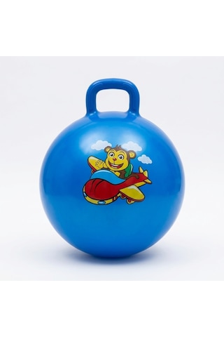 Nk Spor 55 Cm Lacivert Zıp Zıp Pilates Topu - Tutma Saplı Zıplama Topu - Çocuk Ve Yetişkin Için Kondisyon Topu-kulplu Egzersiz Ve Oyun Topu Anti-burst