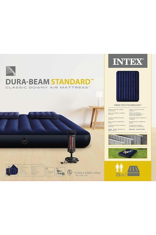 Lexroo Intek 64765 Klasik Kamp Yatağı 152x203 Cm Yastık+pompa Set, Su Sporları, Plaj Malzemesi Çok Renkli