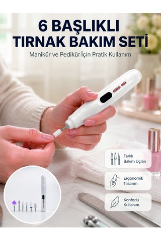 Kurutma Özellikli Manikür Pedikür Cihazı Şarj Edilebilir - Lisinya