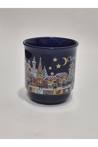 Vintage Nürnberg Christkindlesmarkt Tasarımlı Porselen Kupa 9cm 004 Çok Renkli