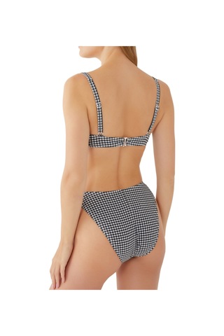Good American Gingham Desenli Bikini Altı Siyah Gingham