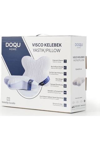 Doqu Visco Kelebek Yastık 055x046 Beyaz