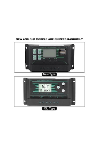 Electric 30a 12v/24v Güneş Şarj Kontrolcüsü, Çift Usb, Lcd Ekranlı, Lampz30 İçin Güneş Paneli Regülatörü