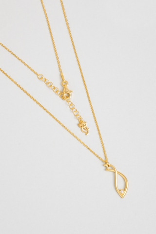 So Chic Mistik Balık 18 Ayar Sarı Altın Kaplama 45 Cm Gümüş Kolye Sarı