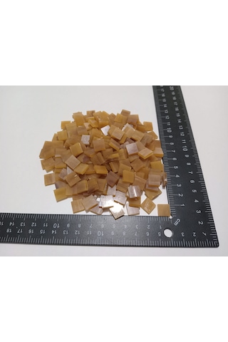 Kapiçino Kare Vitray Cam Mozaik Taşı - Sanatsal Mozaik İçin Yaklaşık 10 X 10 Mm