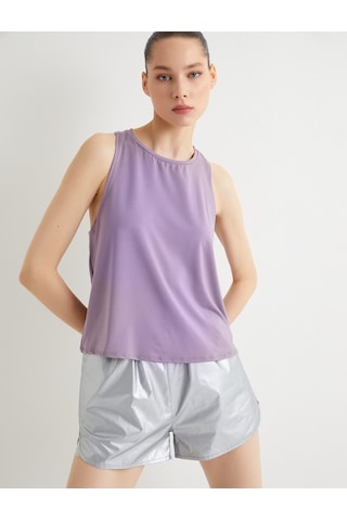 Koton Spor Atlet Bisiklet Yaka Rahat Kalıp Lila 4sak30091nk Lila